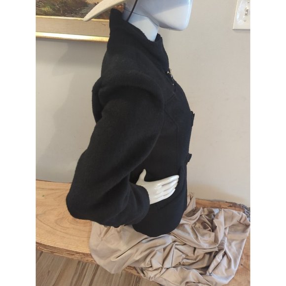 Talbots Wool Mohair Coat Womens Size 6 Black Toggle Front Button Jacket - Picture 4 of 11